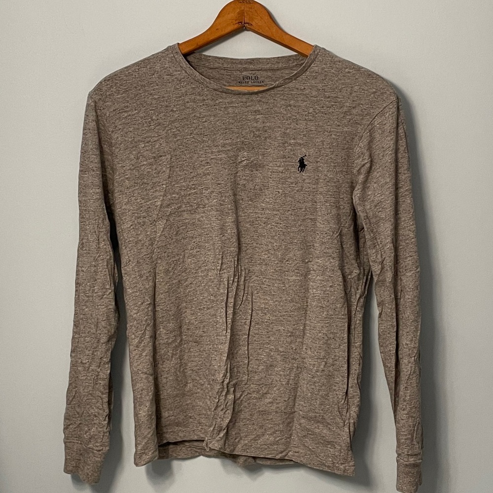 Gray long sleeve T shirt polo Ralph Lauren